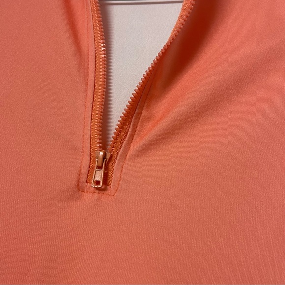 Peach fire turtleneck zip mini dress - Picture 3 of 5